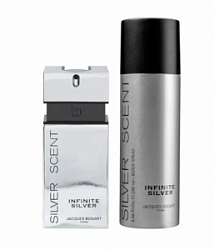 Jacques Bogart Coffret Silver Scent Infinite Silver EDT 100 мл + Body Spray 200 мл